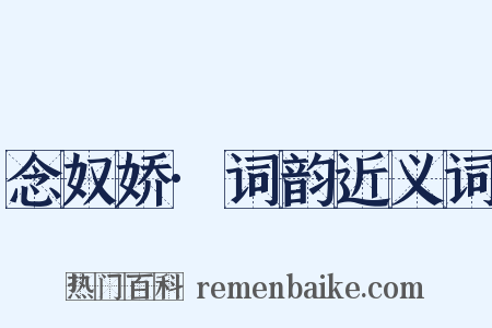 念奴娇·词韵近义词是什么意思的图片